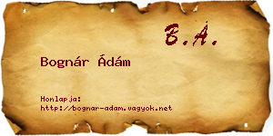 Bognár Ádám névjegykártya