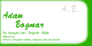adam bognar business card
